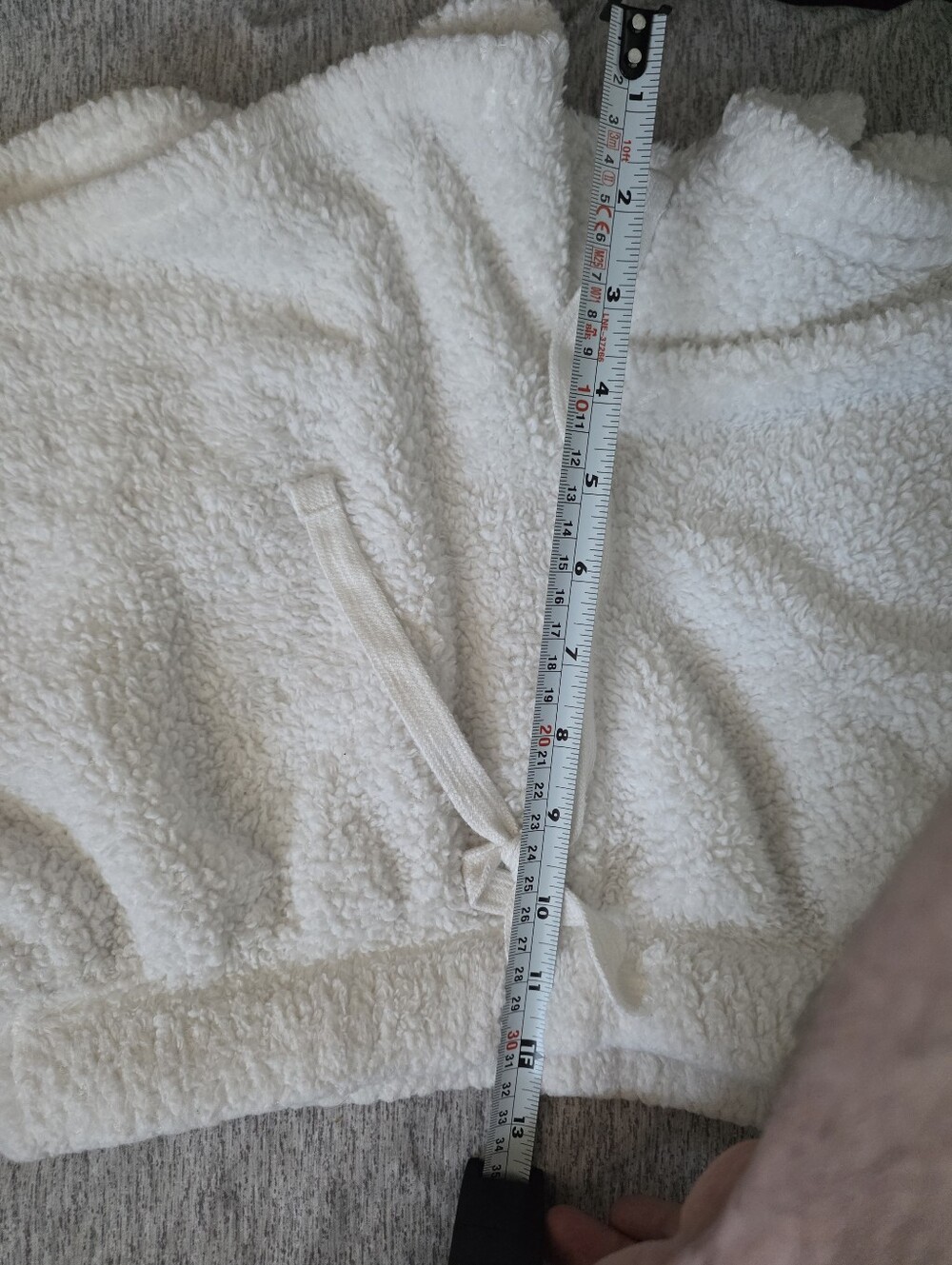 Cozy Cream Hooded Womens Pajama Set - Soft Sherpa Top & Shorts - Picture 15 of 16